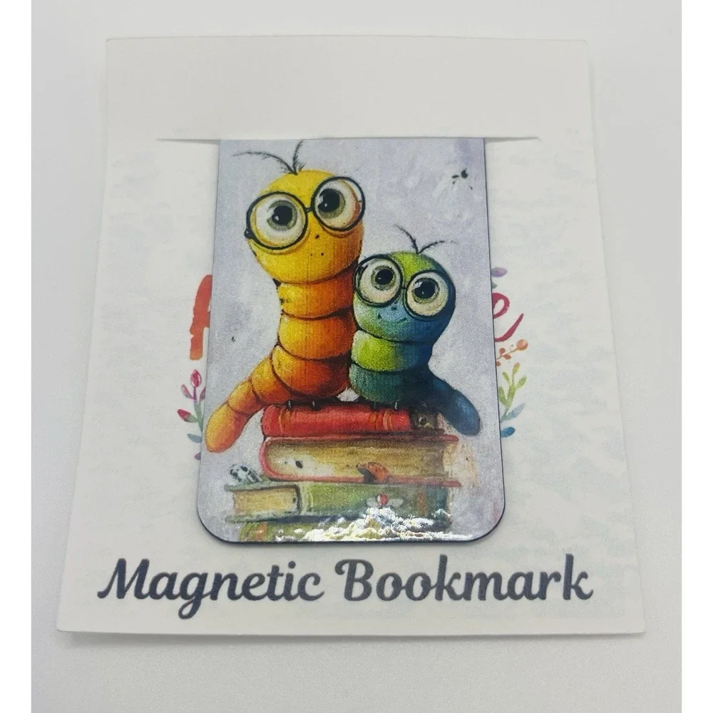 Magnetic Bookmark Bookworms. Cute Book Lover Gift Page Marker New